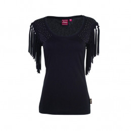 Dámske Scoop Neck Fringe...